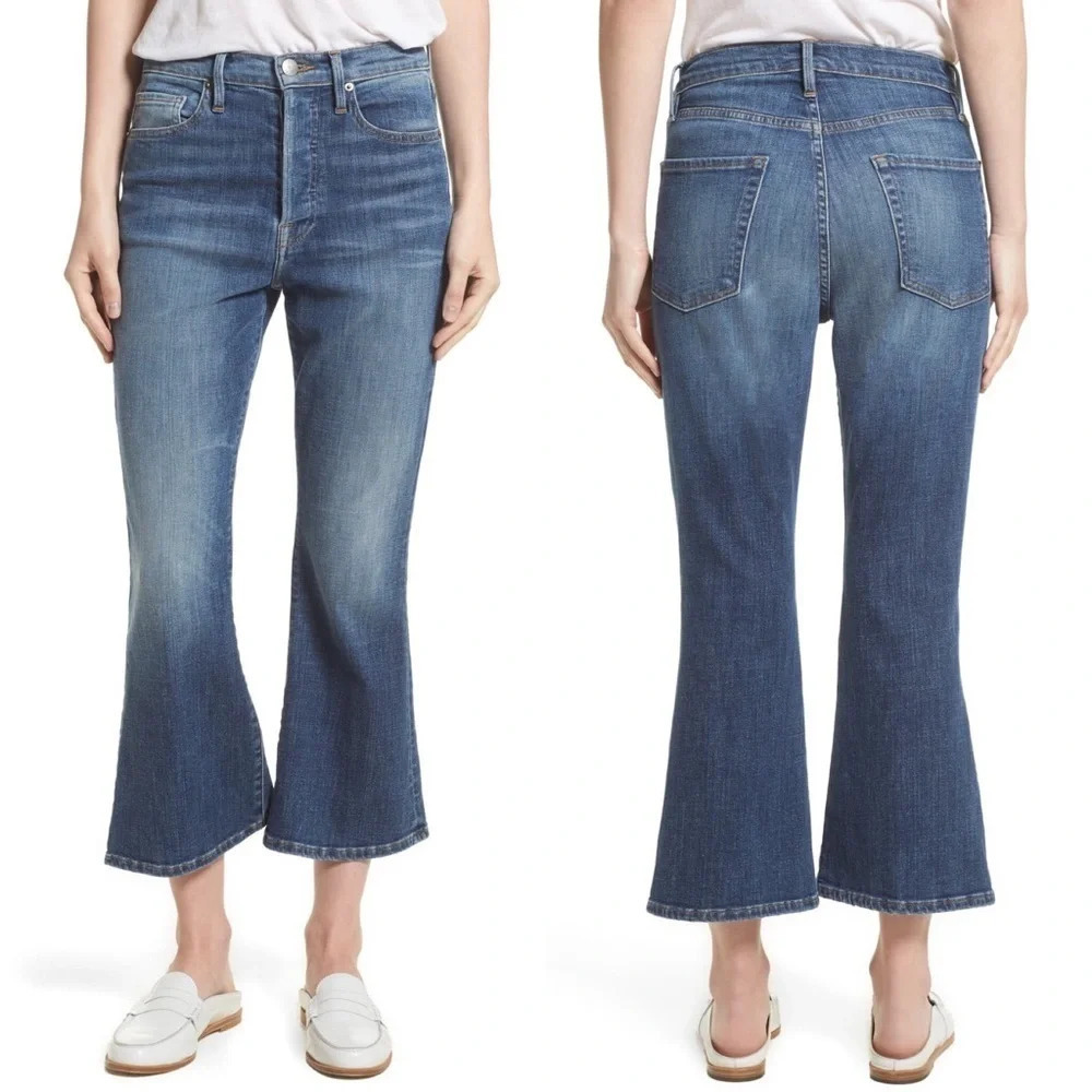 FRAME Le Crop Flare Jeans Sunrise Park Vintage Casual Denim Women’s 25